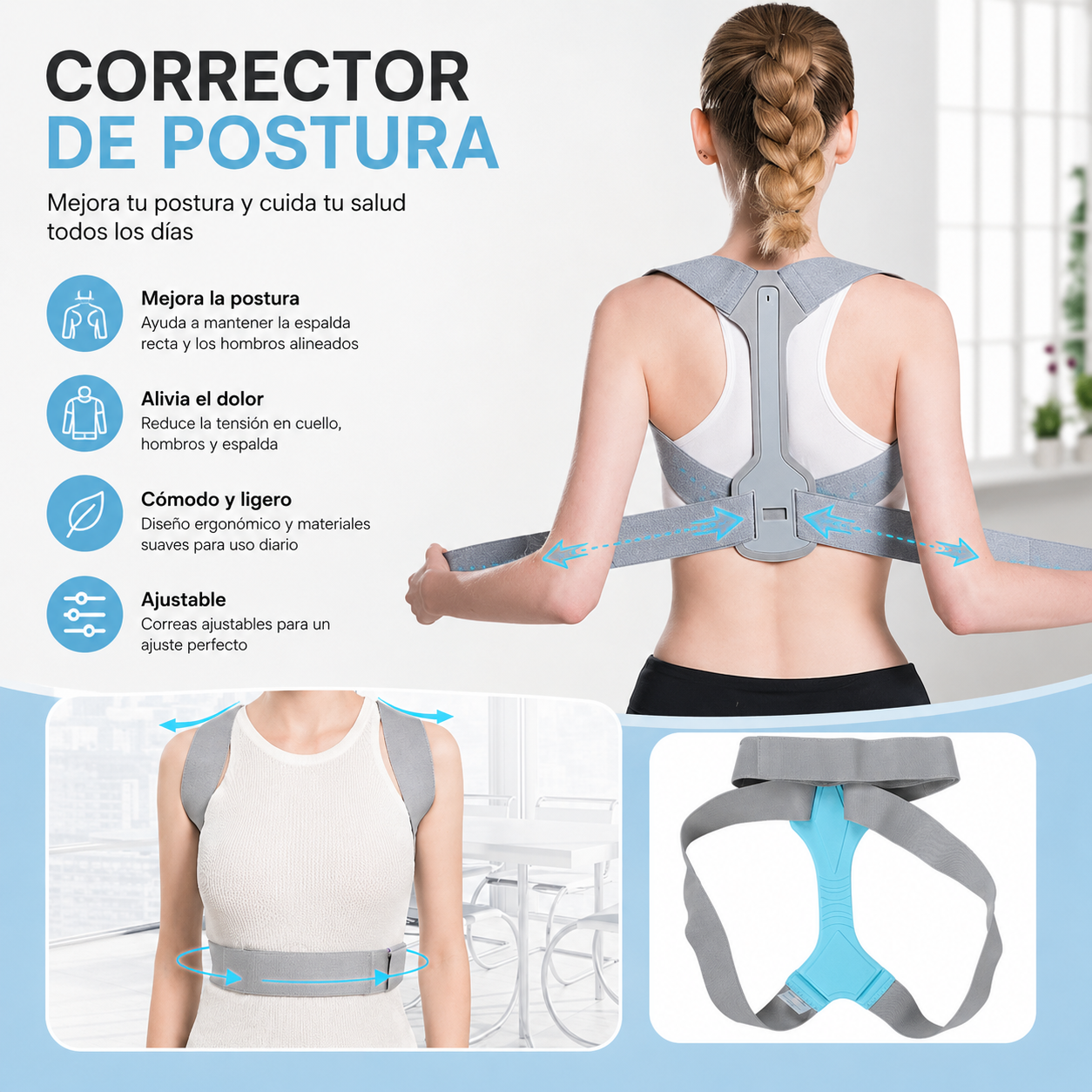 CORRECTOR DE POSTURA AJUSTABLE